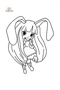 Dibujos para colorear - Anime de chica conejo ♥ Gratis
