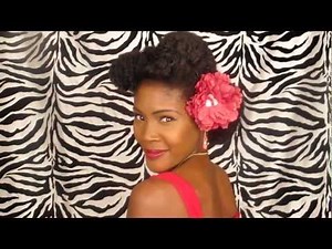 Classic Pin Up Girl Updo for Natural Hair