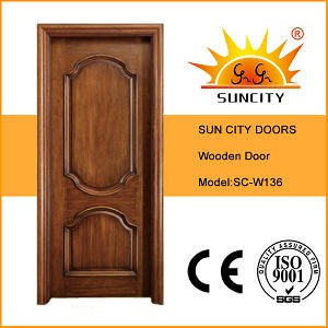 [Hot Item] (SC-W136) Simple Design Solid Wood Door for Rooms