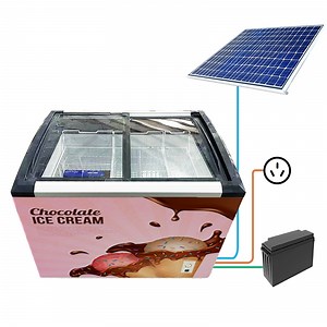 [Hot Item] Curved Sliding Glass Door Ice Cream Chest Freezer