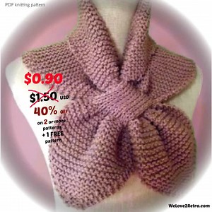 RETIREMENT-SALE*** Easy Knit Keyhole Scarf Pattern PDF – Cozy Wool Winter Project Beginners Vintage - Etsy UK