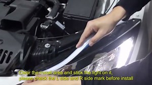 Car DRL LED Lights Daytime Running Lights Flexible LED Strip Tube Neon Light 17 inch 45cm Dual Color Pink & Yellow Amber Replacement Sequential Switchback Headlight Decorative Lamp Turn Signal Lights