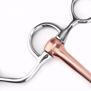 Cyrank Horse Snaffle, Horse Chew Snaffle Stainless Low Leverage Steel Copper Roller Loose Mouth Snaffle Bit Copper Winding Stiff-Bit Copper Wire Wrapped Mouth