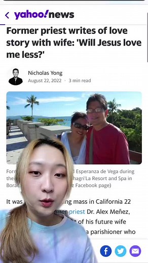 3.2K views | Former priest writes of love story with wife: 'Will Jesus love me less?' #philippines | Yahoo Singapore | Facebook