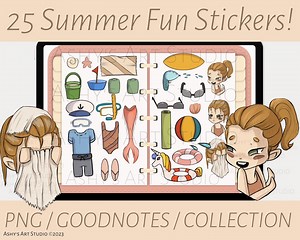 Sommer Sticker, GoodNotes Sticker, Juli Sticker, Pool Sticker, Mermaid, The little png, Goodnotes Elements, Planner Sticker, Seestern - Etsy.de
