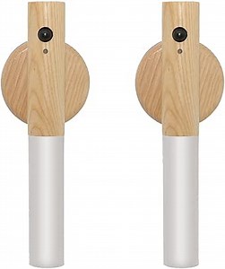 Motion Sensor Wall Sconces, Smart Portable Sensor Night Light Wood USB Rechargeable Magnetic Night Light (White Ash Wood 2PCS)
