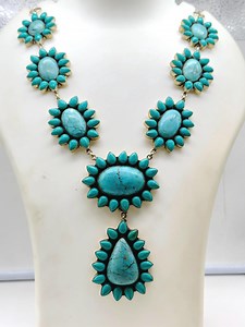 Howlite Turquoise Tibetan Silver Necklace: Boho Tribal Jewelry - Etsy