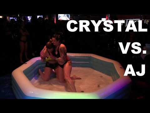Multiple Top Grabs! | Crystal Vs. AJ | Oil Wrestling | Season 2 | Night 3