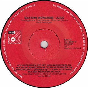 Jaap Bax en Theo Koomen / Theo Koomen, Dick van Rijn, Henk Terlingen - Bayern München - Ajax