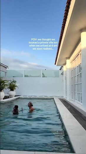 Moment skinny dipping pals dive naked into pool they thought was their private sanctuary