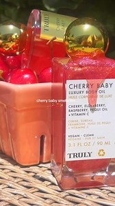 Smells like … A base of fresh and fizzy cherry cola poured over ice, poolside ✨🍒🏊 Let it linger on the skin for notes of tonka bean, jasmine, and raspberry that stay ALL day 🫶 SHOP: truly.la/shopfbp #CherryBaby #TrulyBeauty #TrulySmooth | Truly Beauty