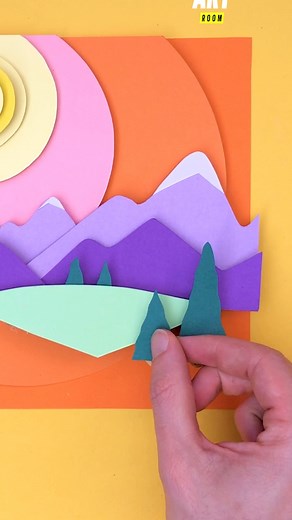 15 reactions | 3D drawing ️ To make at home #Volume #drawing #3D #landscape #Colored #papersheets #crafting | Art Room | Facebook