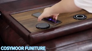 Power Breathing Leather Reclining Sofa, Power Recliner Sectional Sofa with Reading lamp/LED Light, Sectional Reclining Loveseat Couch with Hide-Away Storage for Living Room