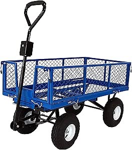 Sunnydaze Heavy-Duty Steel Dump Utility Garden Cart with Removable Sides, 660 Pound Capacity