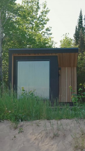 This is what your weekends are missing. 🌅🔥🧖‍♀️ A picturesque sauna positioned on your property to fully embrace the view and nature that surrounds it. Silence and steam instead of screens and distraction. A practice rooted in centuries of cultural wisdom. Bring the ritual home with an outdoor sauna designed and built for generations of wellness. Link in bio. | Cedar and Stone Nordic Sauna