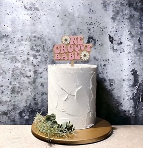 One Groovy Babe Cake Topper • Retro Tortenstecker • 70er Jahre Party • Hippie Cake Topper • Flower Power - Etsy.de