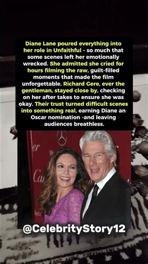 Diane Lane Cried for Hours Filming Unfaithful. Richard Gere. #shorts #celebrity #hollywood