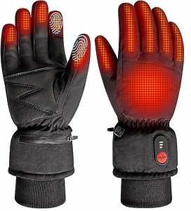 SNOW DEER Electric Heated Gloves for Men Women, 7.4V 2200mAH Rechargeable Battery Heated Work Glove, Touchscreen Winter Hand Warmer Gloves for Motorcycle Skiing Riding Arthritis & Raynaud's