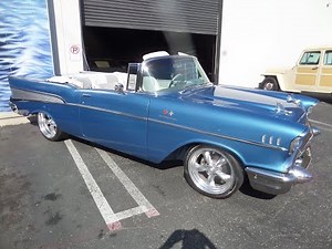 1957 Chevrolet Bel Air convertible resto-mod test drive at Laguna Classic Cars, Laguna Beach, Ca