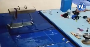 Athletes clean up flooded gymnastics facility in Manila