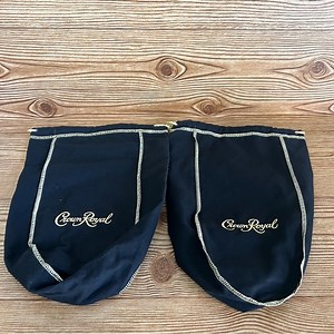 Crown Royal Lot of 2 Black Bags with Drawstrings 750 mL Size