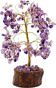 HARMONIZE Amethyst Stone Tree Reiki Gemstones Feng Shui Vastu Spiritual Bonsai Table Decor