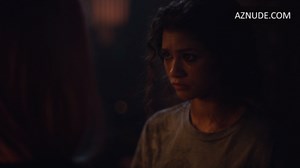 Zendaya, Hunter Schafer Lesbian, Breasts Scene in Euphoria