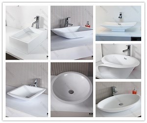 [Hot Item] Solid Surface Wash Basin Artificial Marble Stone Bathroom Sinks