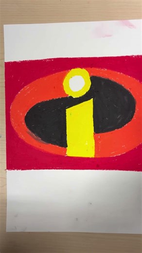 The Incredibles Logo Poster with Oil Pastels #theincredibles #pixar #waltdisneypictures