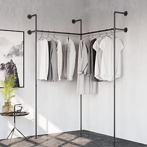 [Hot Item] Industrial Loft Design Clothes Rail for Walk-in Wardrobe Bedroom Clothes Rack