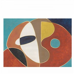 Colorful shapes on shapes textured wallpaper