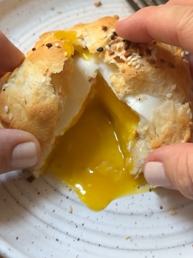 Trying the Runny Egg-in-a-Biscuit Trend - Messy, Chaotic, but Delicious!