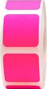 Fluorescent Pink Color Coding Labels for Organizing Inventory 1 Inch Square 500 Total Adhesive Stickers On A Roll