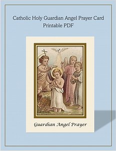 Catholic Holy Card ~ Guardian Angel Prayer Card, Vintage Religious Keepsake for Baptism or Gift
