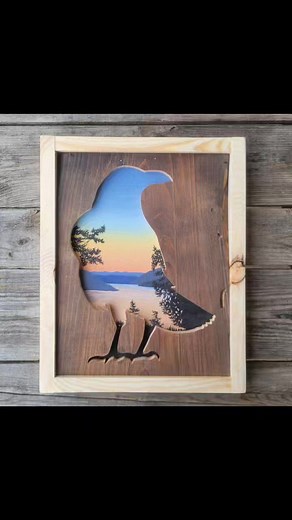 Sunset raven #VancouverIsland #vanisle #beach #forest #wood #scrollsaw #scrollsawart #acrylic #acrylicpainting #westcoastbestcoast #Westcoastkitsch #sunrise #sunset #tree #ocean #raven #tofino | Westcoastkitsch | Facebook