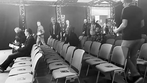 The room is filling up for the first sold out Dolby Atmos immersive audio presentation. | PMC Speakers