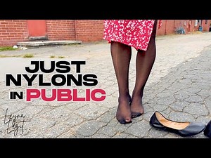 No Shoes Challenge - Walking with Only Nylon Stockings in Public!