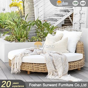 [Hot Item] Modern Leisure Patio Wicker Furniture Round Swing Daybed Rattan Outdoor Furniture