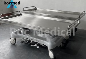 [Hot Item] Medical Funeral Mortuary Postmortem Stainless Steel Hydraulic Dissection Autopsy Table for Embalming Dissecting Morgue Price