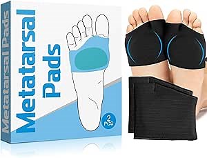 Metatarsal Pads for Women and Men,Metatarsal Pads,Ball of Foot Cushions for Heels,Fabric Soft Socks for Supports Feet Pain Relief,Soft Gel Inside