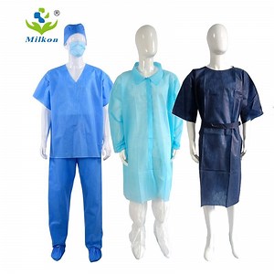 [Hot Item] Liquid Resistant Disposable Coverall Industry Safety Clothing Chemical Protective Suit Lab Coat Disposable Medical Examination Gown Scrub Suit