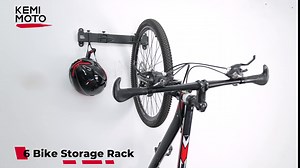 KEMIMOTO Bike Storage Rack, 6 Bike Rack and 3 Helmet Hooks for Garage, Heavy-Duty Wall Mount Adjustable Bike Hooks for Home & Garage Hold up to 520lbs, Hang Up to 5-Inch Fat Bike Tires