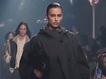 Irina Shayk walks for Isabel Marant during Paris Fashion Week