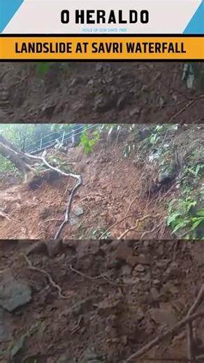 Landslide Reported at Savri Waterfall in Netravali #landslide #goa #goamonsoons | oHeraldo Goa