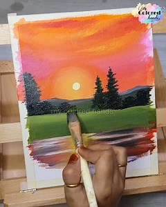 A beautiful canvas painting using acrylic colors | My colored hands