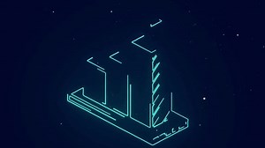 Download Business Revenue growth isometric growth graph with top flag neon animation for free