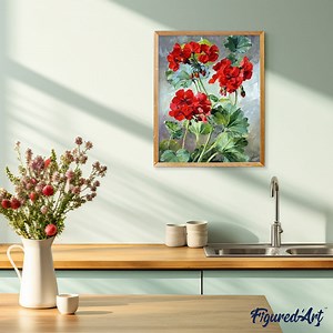 Paint by numbers - Red Geraniums