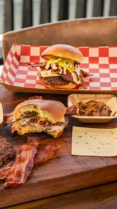 This burger is crazy, zany and all things Burnie! His special burger is topped with spicy queso, grilled onions, pepper jack cheese, ranch/hot sauce, bacon AND banana peppers. Available this Saturday on AT&T East plaza. | Kaseya Center | Facebook