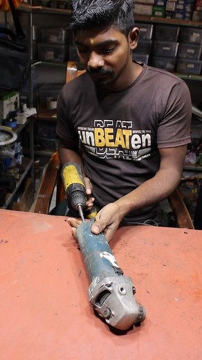 Angle Grinder Repair 🔧 | Wrong Carbon Brush Fitting Fix ⚡ #AngleGrinder #ToolRepair #Shorts | Sritam Sahoo