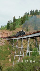 Leaping high above Cascade Creek, Cumbres & Toltec Scenic Railroad 484 rolls over Cascade Trestle as it skirts the Colorado / New Mexico Border. This 100 year old steam locomotive is the workhorse of the historic railroad. If you've seen 'Indiana Jones and The Last Crusade', this is the railroad and the very engine that helped propel young Indy into his future self. #indianajones #indianajonesandthelastcrusade #coloradoadventures #railfanning #railfan #trb_rural #colorado #backroadstravel #backr
